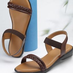 AROOM Women Braided Open Toe Flats-image-64