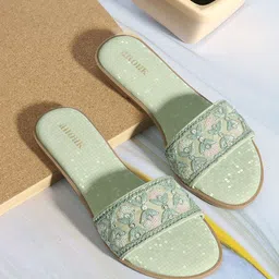 Anouk Embellished Open Toe Flats-0