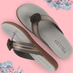FAUSTO Embellished Open Toe Flats-35