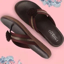 FAUSTO Embellished Open Toe Flats-2