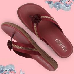 FAUSTO Embellished Open Toe Flats-7