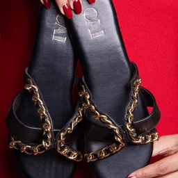 CAI Embellished Open Toe Flats-41