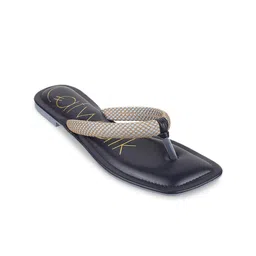 Catwalk Shimmer Open Toe Flats-15