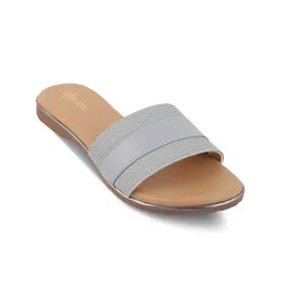 Tresmode Women Textured Open Toe Flats-18