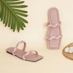 ELANBERG Women Braided Open Toe Flats-image-48