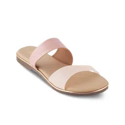 Tresmode Textured Open Toe Flats-53