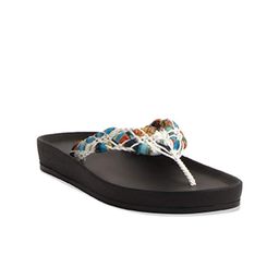 ERIDANI Textured Open Toe T-straps Flats-image-7