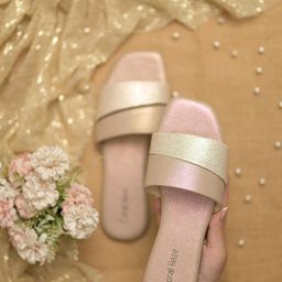 Coral Haze Giana Shimmered Open Toe Flats-11