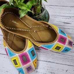Fulkari Women Printed Ethnic Open Toe Flats-image-62