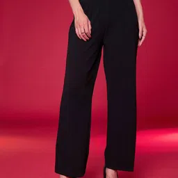 SASSAFRAS Women Mid-Rise Parallel Trousers-image-3