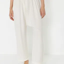 Trendyol Women Mid-Rise Cotton Parallel Trousers-image-69
