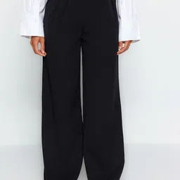 Trendyol Women Mid Rise Plain Parallel Trousers-image-77