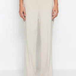 Trendyol Women Mid Rise Plain Parallel Trousers-image-31