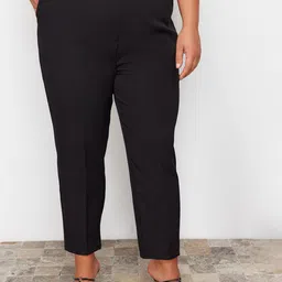 Trendyol Plus Size Women Mid-Rise Regular Trousers-picture-29