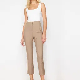 Trendyol Women Regular Fit Mid-Rise Trousers-picture-11