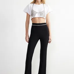 Trendyol Women Mid-Rise Bootcut Trousers-image-80