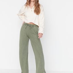 Trendyol Women Mid Rise Straight Fit Cotton Regular Trousers-picture-19