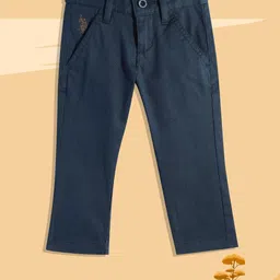 U.S. Polo Assn. Kids Boys Navy Blue Self Design Trousers-image-94