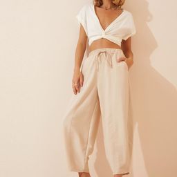 Happiness istanbul Women Regular Fit Mid-Rise Drop Crotch Trousers-image-100