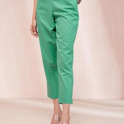 Fabindia Women Mid-Rise Cotton Plain Regular Trousers Trousers-image-59
