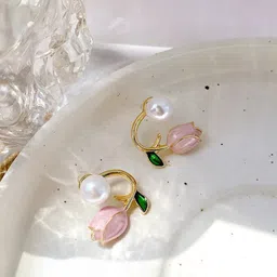 Krelin Pearls Beaded Floral Studs Earrings-picture-50
