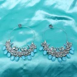 VAGHBHATT Peacock Shaped Hoop Earrings-picture-53