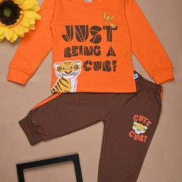 V-Mart Infant Kids Printed Pure Cotton T- Shirt With Trousers-picture-7