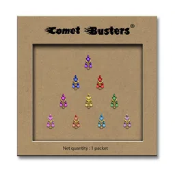 Comet Busters 10-Pcs Handmade Traditional Designer Bindi - Multicolored-45