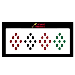 Comet Busters 36 Pcs Reusable Oval Bindis - Multicoloured-13