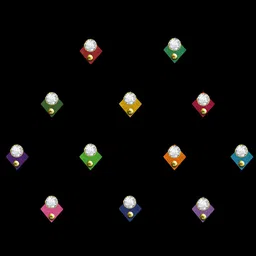 Comet Busters 12-Pcs Handmade Traditional Designer Bindi - Multicolored-39