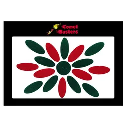 Comet Busters 17 Pcs Traditional Reusable Bindis - Red & Green-48