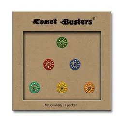 Comet Busters 6-Pcs Handmade Traditional Designer Bindi - Mutlicolored-56