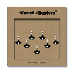 Comet Busters Traditional Designer Studded Reusable Bindis 7Pcs - Black-36