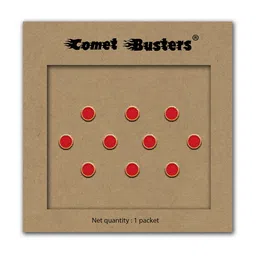 Comet Busters Set of 10 Handcrafted Designer Bindis - Red-6