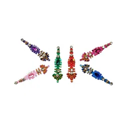 Comet Busters 6 Pcs Embellished Reusable Designer Bindis - Multicoloured-14