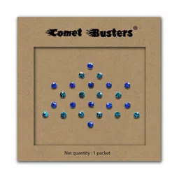 Comet Busters Set of 24 Embellished Traditional Bindis - Blue-17