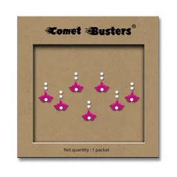 Comet Busters Traditional Designer Studded Reusable Bindis 7Pcs - Pink-54