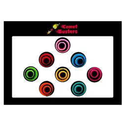 Comet Busters Multicolored Round Shaped Traditional Designer Bindis - 8 Pcs-13