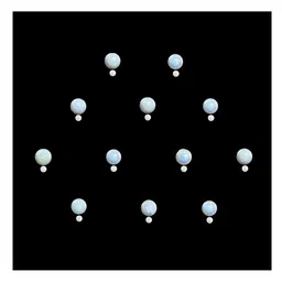 Comet Busters 12-Pcs Handmade Traditional Designer Reusable Bindi - White 2116-3