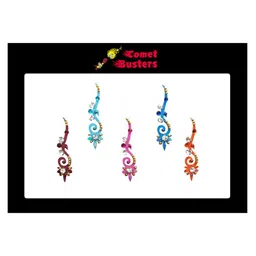 Comet Busters 5 Pcs Reusable Handcrafted Designer Bindi - Multicolored-28