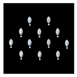 Comet Busters 12-Pcs Handmade Traditional Designer Reusable Bindi - White 2115-2