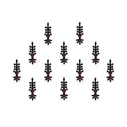 Comet Busters 12-Pcs Handmade Traditional Designer Bindi - Black & Maroon-16