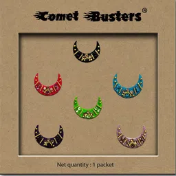 Comet Busters 6-Pcs Handmade Traditional Designer Bindi - Multicolored-11