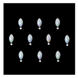Comet Busters 10-Pcs Handmade Traditional Designer Reusable Bindi - White 2109-4