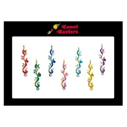 Comet Busters 7 Pcs Stone Studded Reusable Bindi - Multicoloured-46