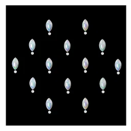 Comet Busters 14-Pcs Handmade Traditional Designer Reusable Bindi - White 2110-1