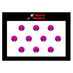 Comet Busters 10 Pcs Embellished Reusable Designer Bindis - Magenta-33