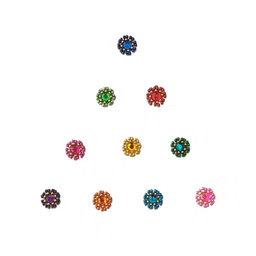 Comet Busters 10-Pcs Handmade Traditional Designer Bindi - Multicolored-9