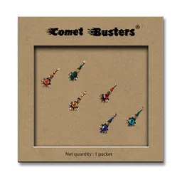Comet Busters 6-Pcs Handmade Traditional Designer Bindi - Multicolored-24