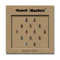 Comet Busters 14-Pcs Handmade Traditional Designer Bindi - Multicolored-13